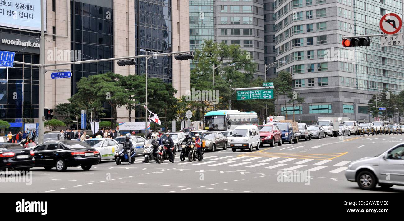 Scène de rue, Séoul, Corée du Sud Banque D'Images