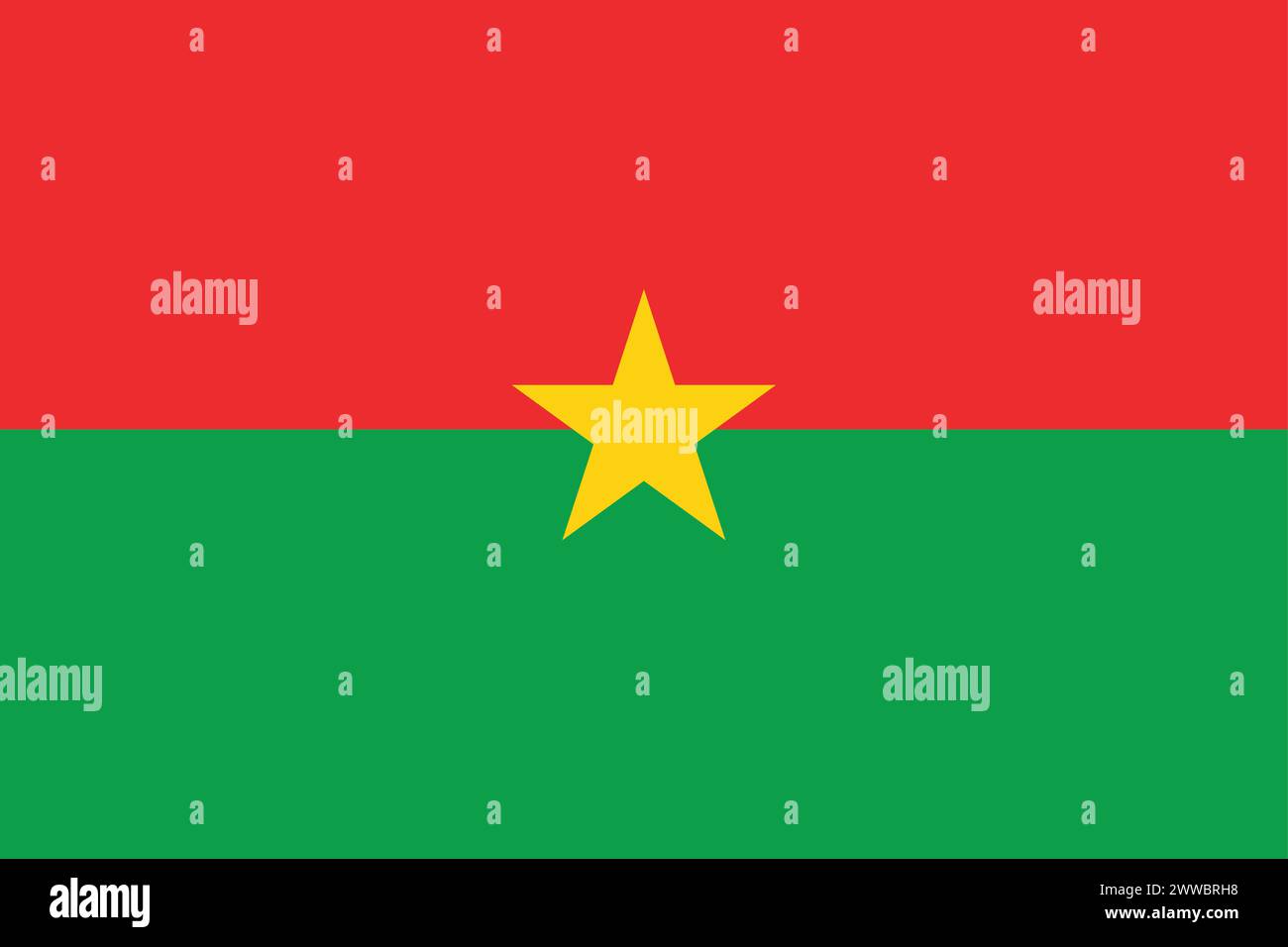 Drapeau national du Burkina Faso, panneau du Burkina Faso, drapeau du Burkina Faso Illustration de Vecteur