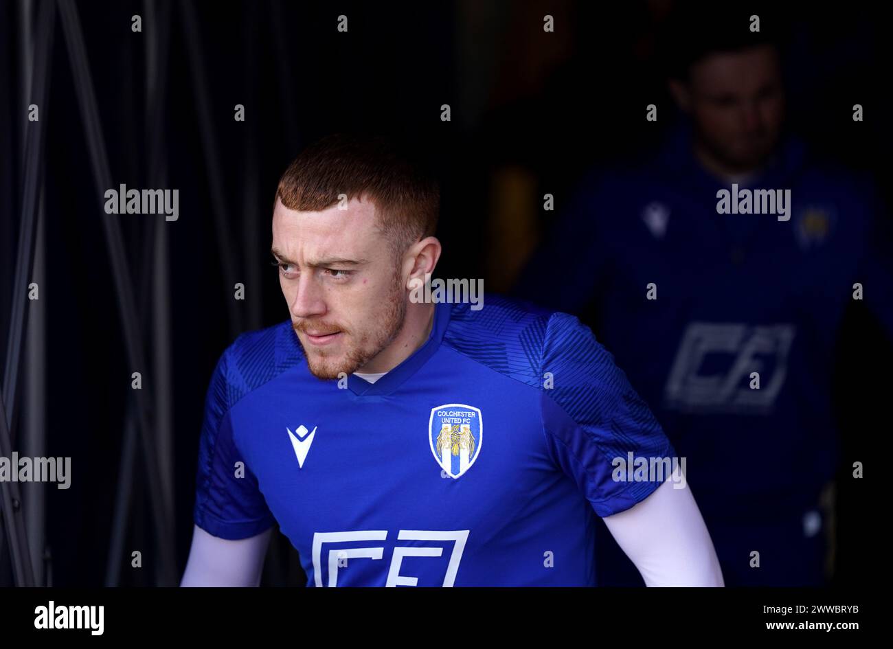 Arthur Read de Colchester United avant le match de Sky Bet League Two ...