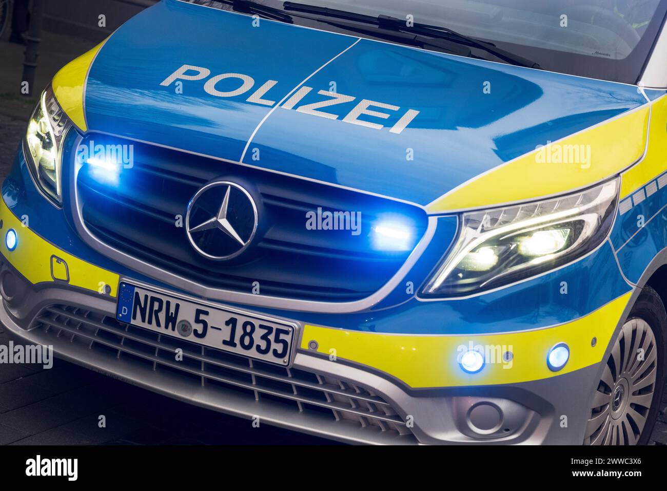 Voiture de police en action Banque D'Images