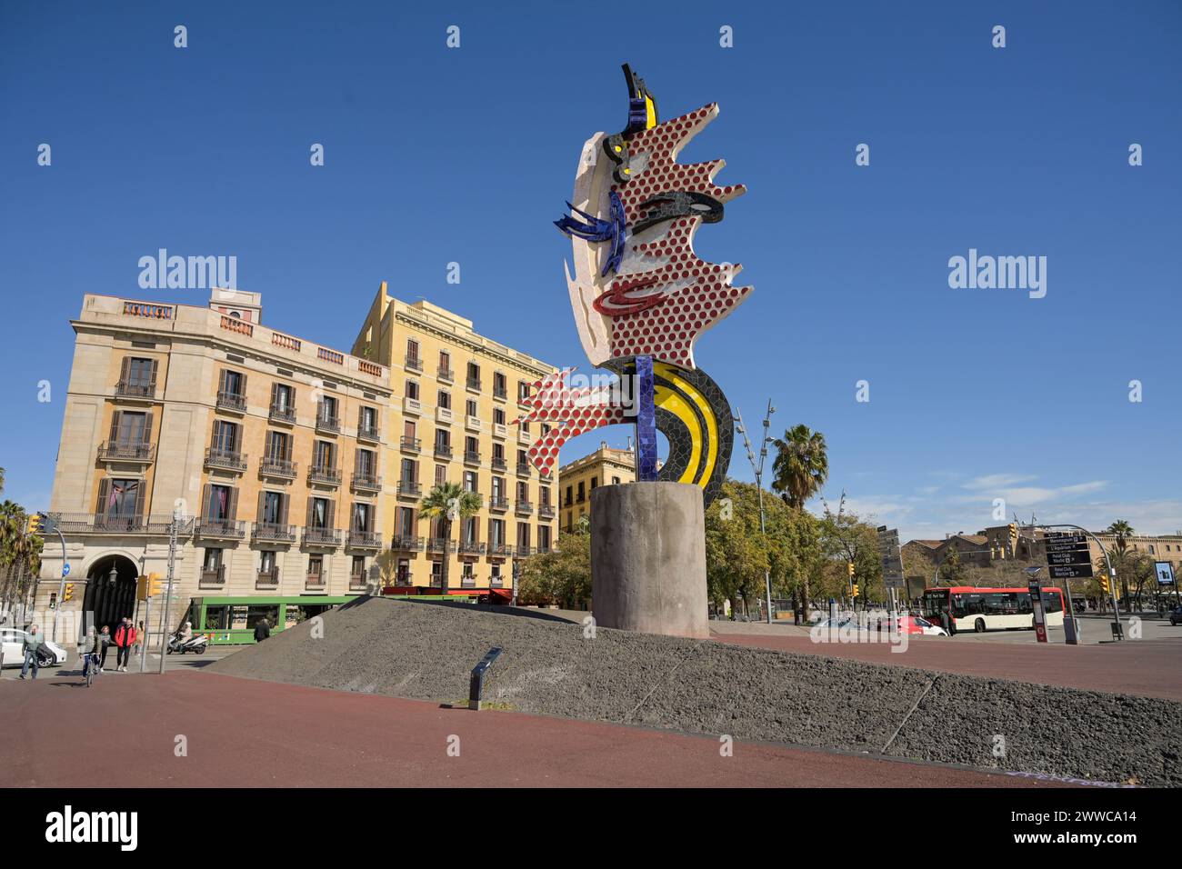 Roy Lichtenstein : El Cap de Barcelona, Barcelona, Katalonien, Spanien Banque D'Images