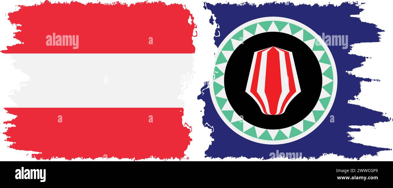 Bougainville et Autriche grunge drapeaux connexion, vecteur Illustration de Vecteur