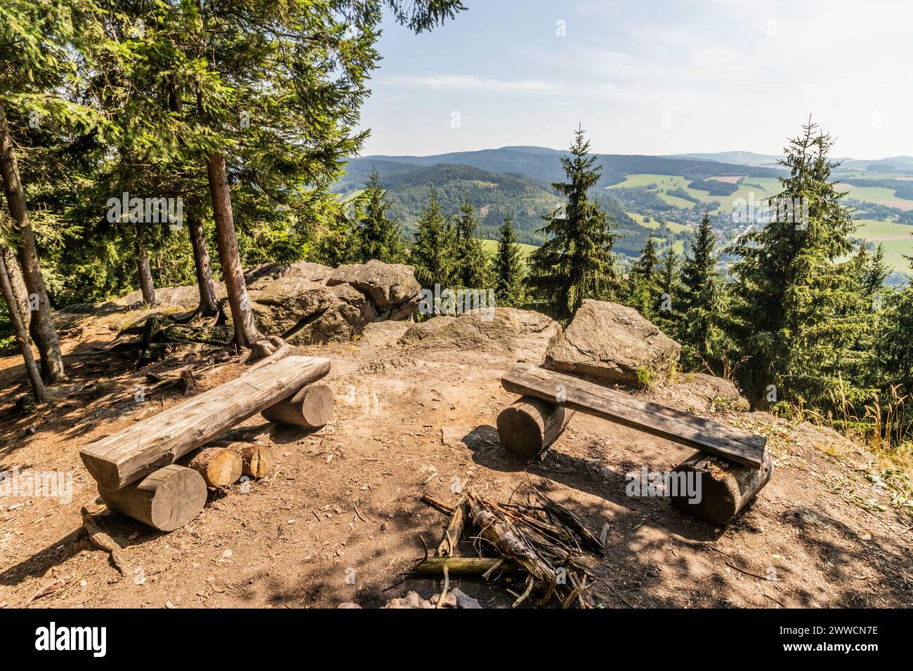 Point de vue sur la montagne Stunia dans les montagnes d'Orlicke, République tchèque Banque D'Images