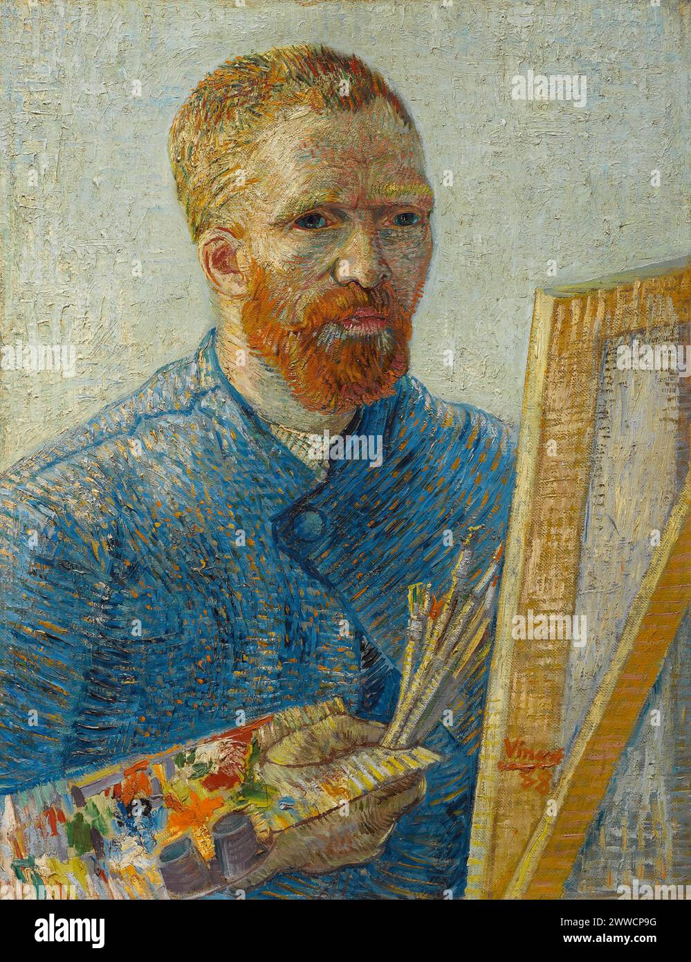 Autoportrait comme peintre, décembre 1887 – février 1888, huile sur toile, 65,1 cm × 50 cm Musée Van Gogh, Amsterdam (F522) Vincent van Gogh - Banque D'Images