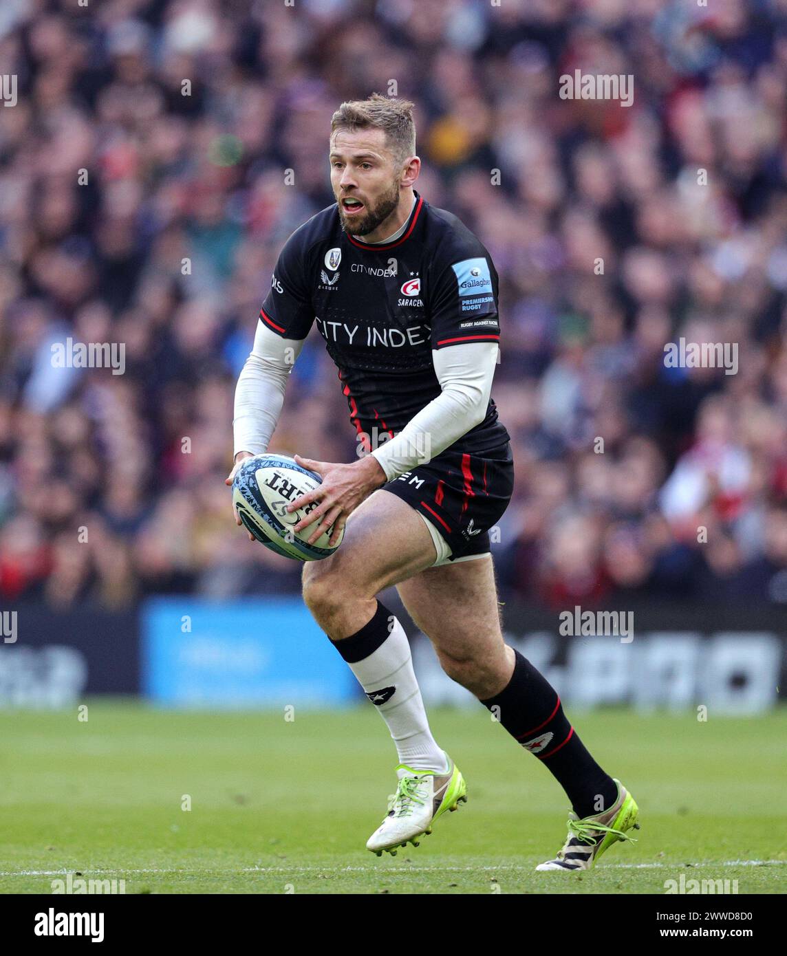 Londres, Angleterre, samedi 23 mars 2024. Elliot Daly des Saracens lors du Gallagher Premiership match entre Saracens et Harlequins au Tottenham Stadium de Londres. Ben Whitley/Alamy Live News Banque D'Images
