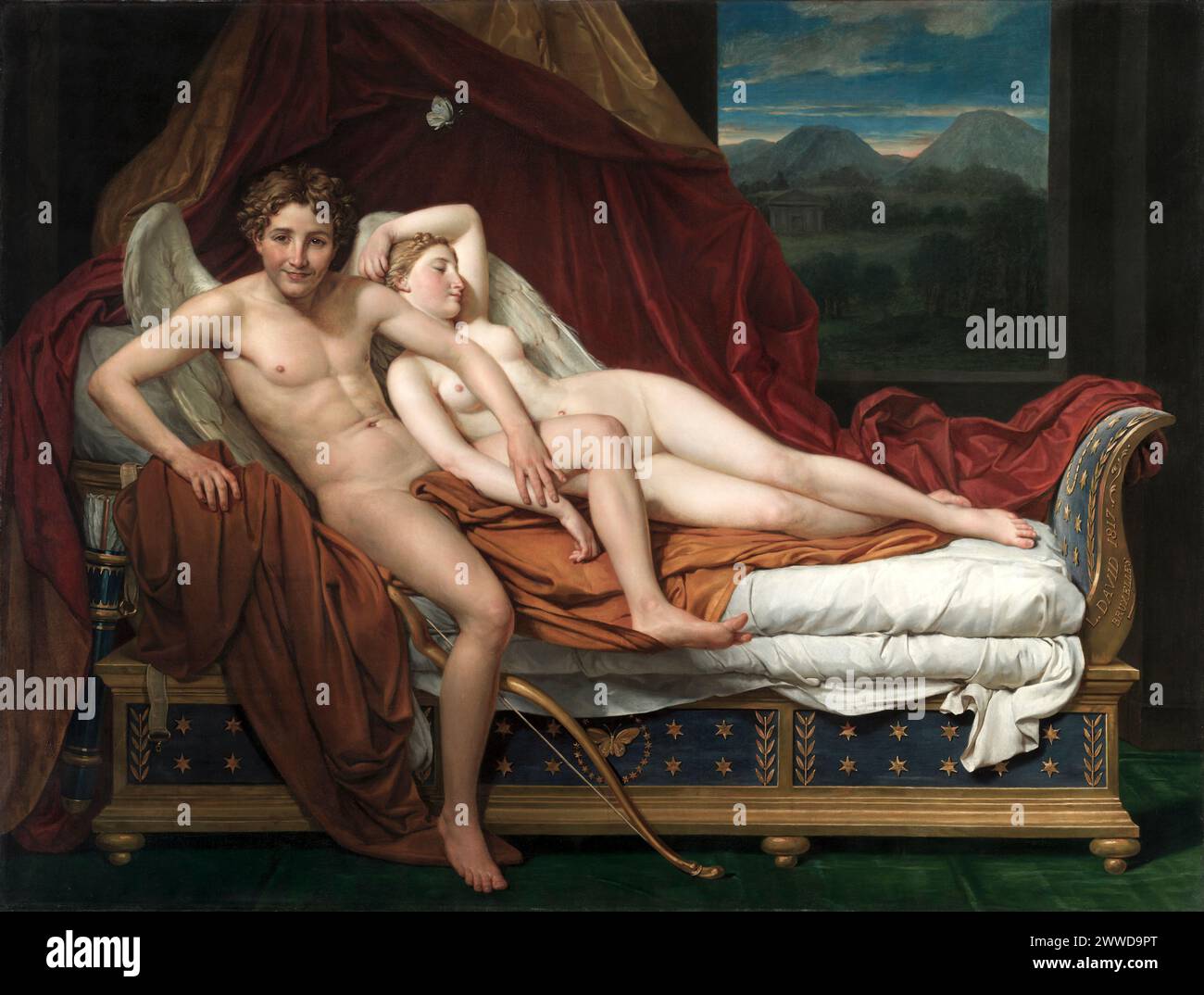 Cupidon et Psyché. Jacques-Louis David. 1817. Banque D'Images