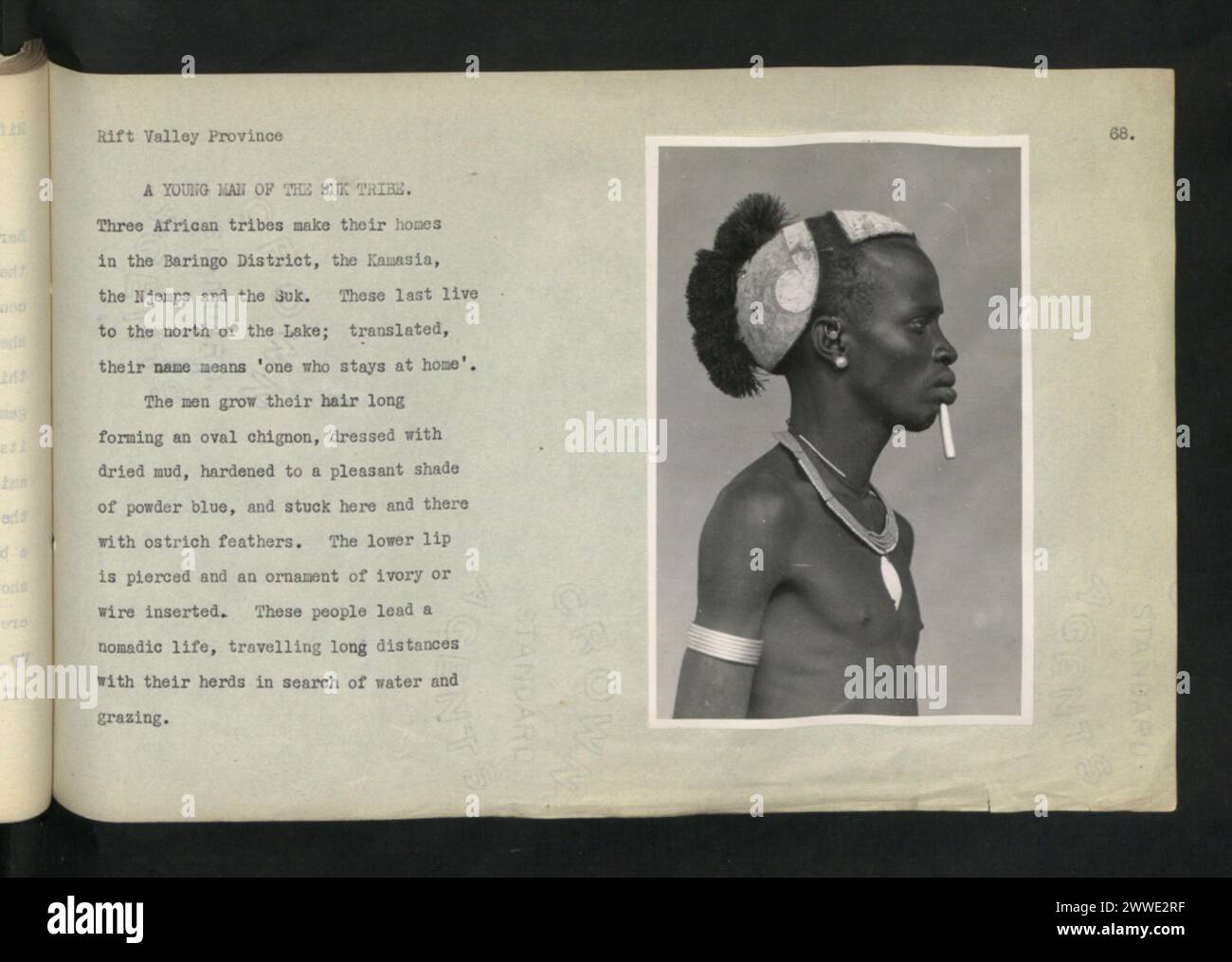 Un jeune homme de la tribu Suk, l'une des trois tribus du district de Baringo, au Kenya. Les Suk vivent au nord du lac et leur nom se traduit par « celui qui reste à la maison ». Banque D'Images