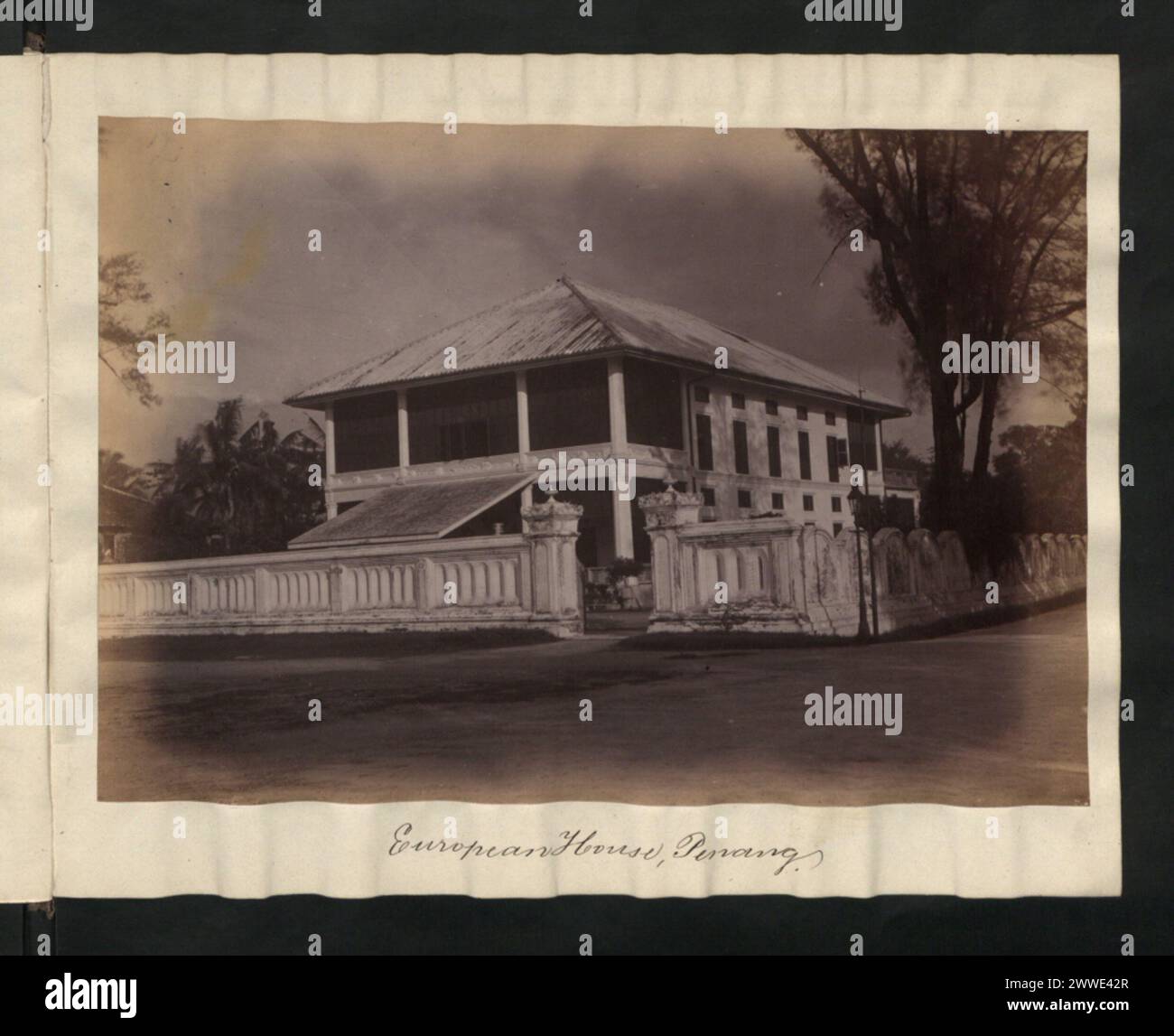 Une maison de style européen à Penang, en Malaisie, construite entre 1880 et 1890, reflétant l'architecture coloniale de l'époque. Banque D'Images