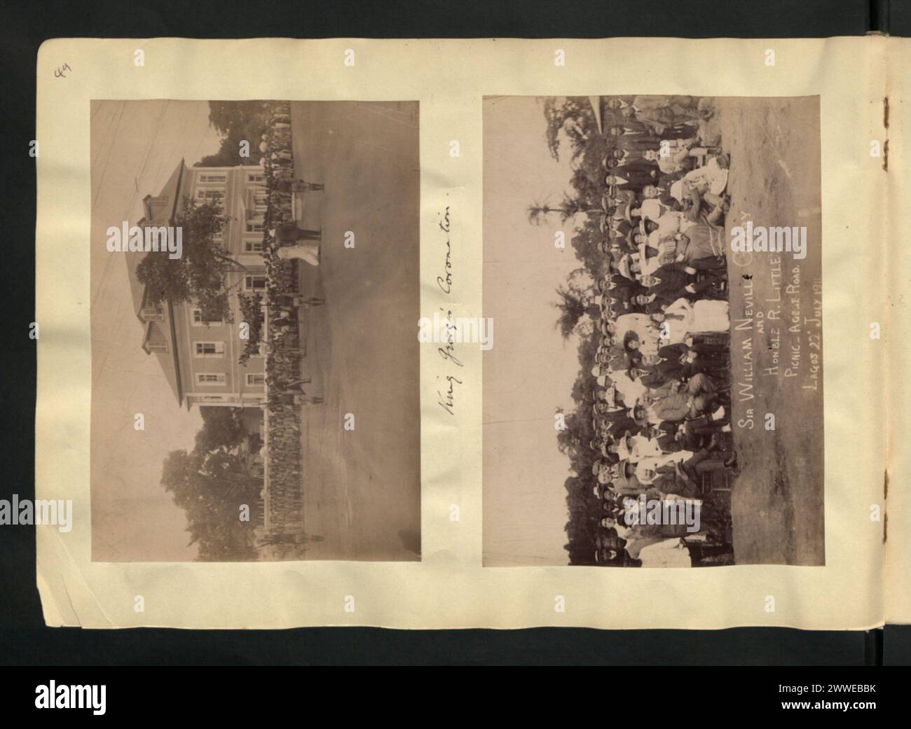 Description : couronnement du roi George. Description : Sir William Neville Geary et Hon'ble R. Little. Picnic Agege Road. Lagos 22 juillet 1911. Lieu : Lagos date : 22 juillet 1911 afrique Banque D'Images