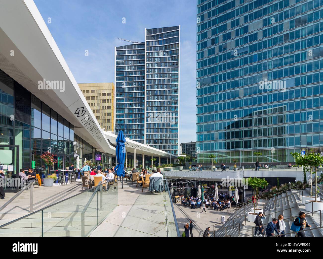 Centre commercial Infinity au Kirchberg, siège de la Cour de justice européenne retour Luxembourg ville Luxembourg, LÃt Luxembourg Luxembourg Luxembourg Banque D'Images