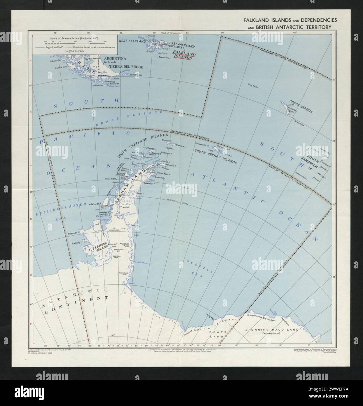 Description : îles Falkland et dépendances et territoire Antarctique britannique emplacement : Îles Falkland date : 1950-1969 Banque D'Images