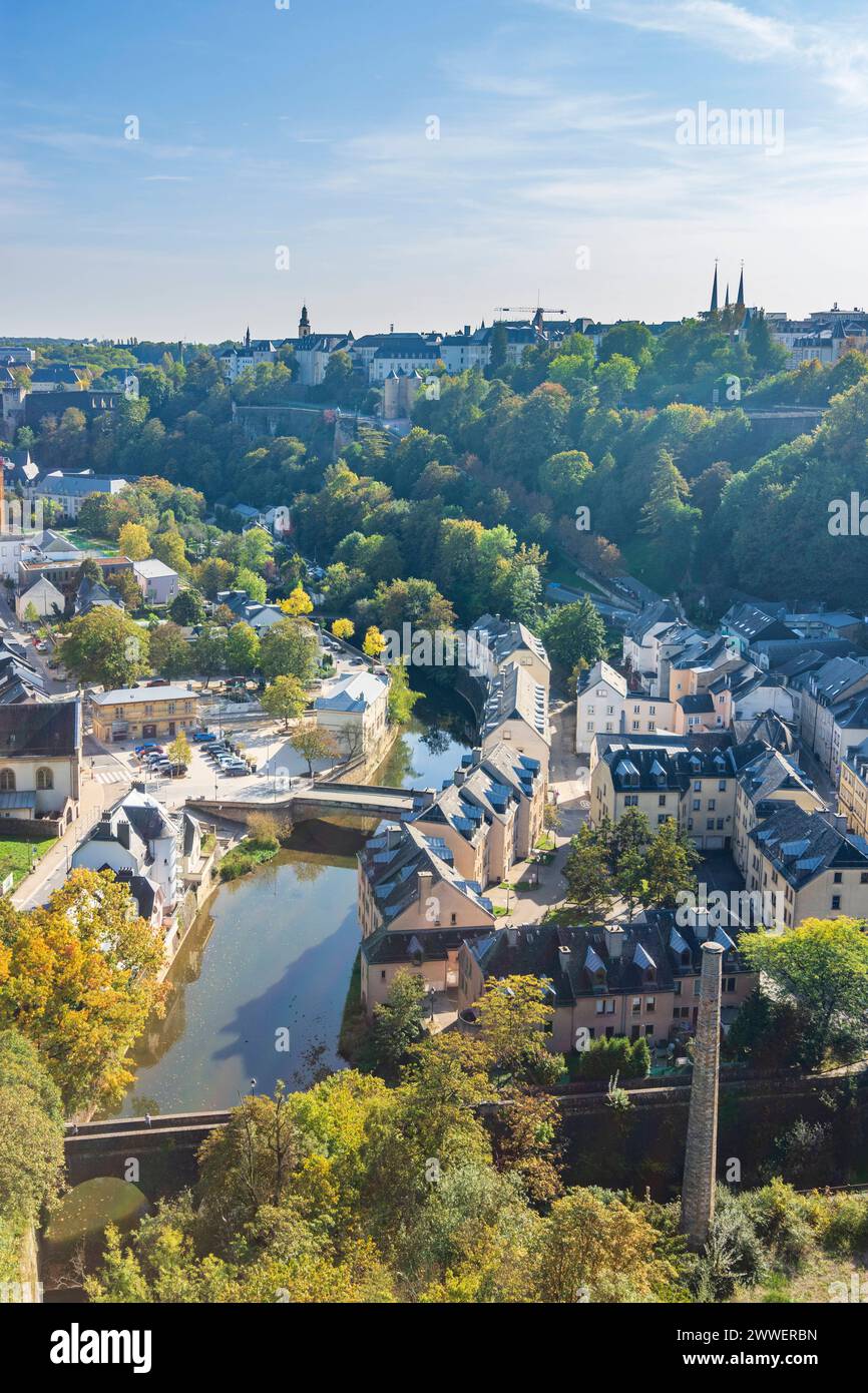 Vallée de l'Alzette, vue depuis le pont de la Grande-Duchesse Charlotte Luxembourg ville Luxembourg, LÃt Luxembourg Luxembourg Luxembourg Banque D'Images