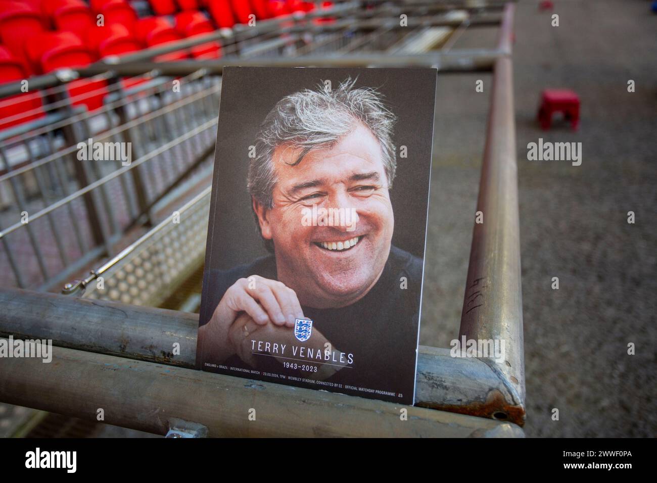 Londres, Royaume-Uni. 23 mars 2024. (Programme) lors du match amical international entre l'Angleterre et le Brésil au stade de Wembley, Londres le samedi 23 mars 2024. (Photo : Mike Morese | mi News) crédit : MI News & Sport /Alamy Live News Banque D'Images