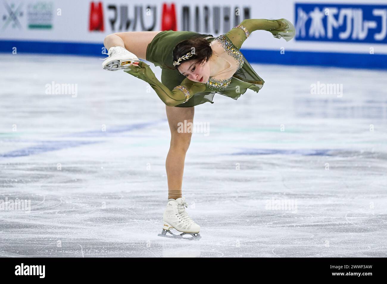 Montréal, Canada. 22 mars 2024. MONTRÉAL, CANADA - 22 MARS 2024 : Young You (KOR) lors des Championnats du monde de patinage artistique ISU au Centre Bell on à Montréal, Canada. Crédit : Orange pics BV/Alamy Live News Banque D'Images