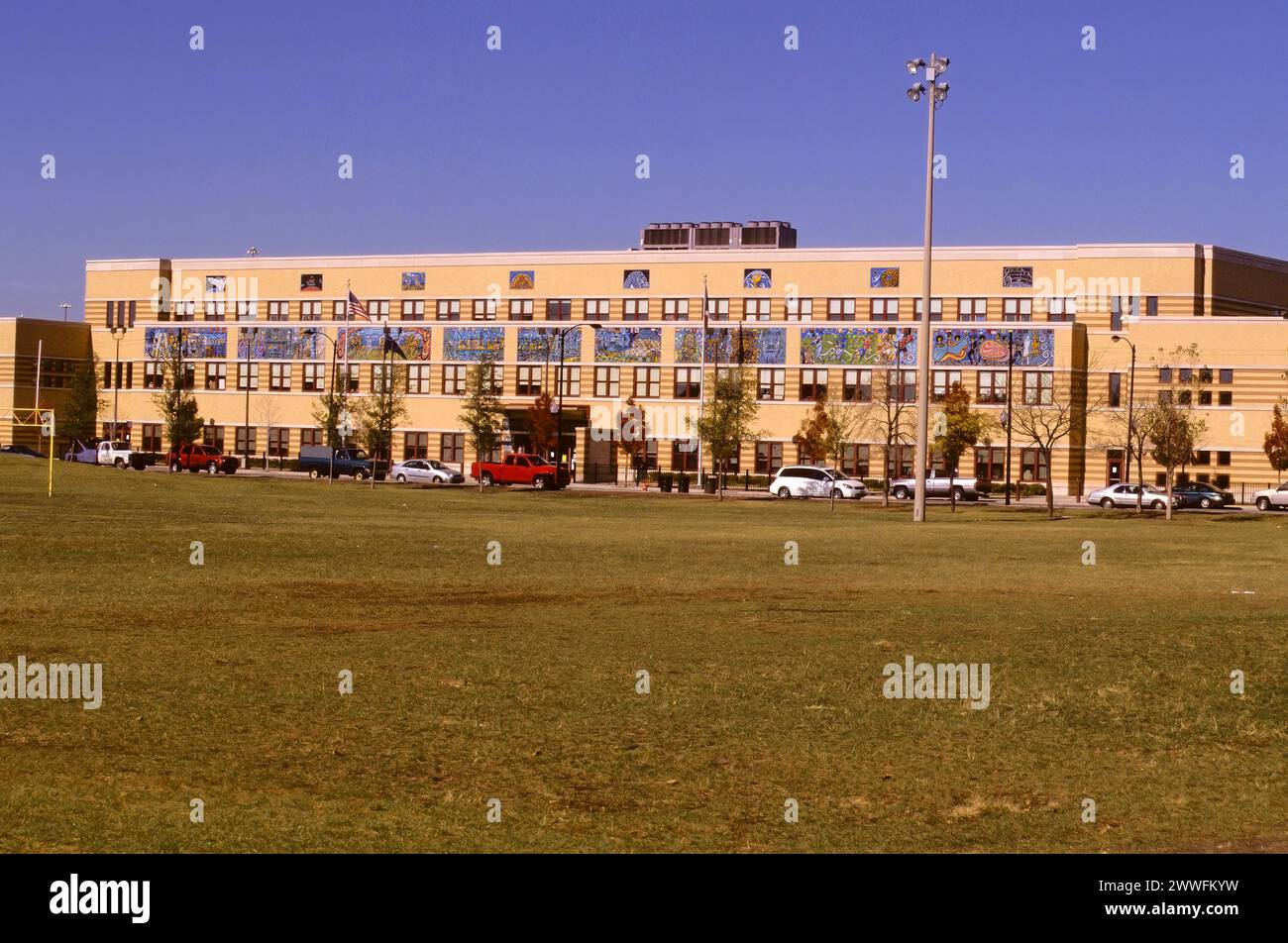 Chicago, Illinois, États-Unis - Pilsen, quartier mexicain américain, Orozco Community Academy, une école publique de Chicago Banque D'Images