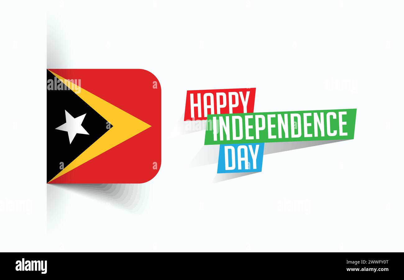 Joyeux jour de l'indépendance du Timor Leste illustration vectorielle, affiche de jour national, conception de modèle de salutation, fichier source EPS Illustration de Vecteur