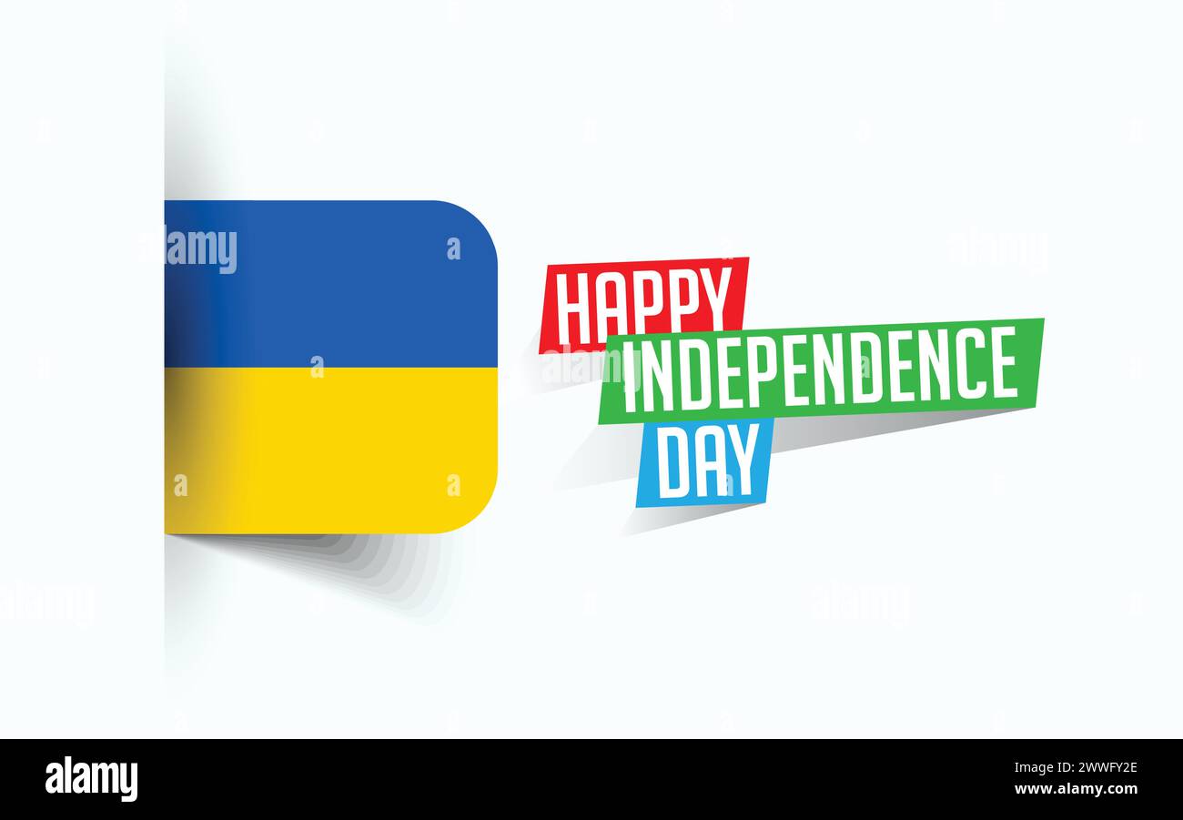 Joyeux jour de l'indépendance de l'Ukraine illustration vectorielle, affiche de jour national, conception de modèle de salutation, fichier source EPS Illustration de Vecteur