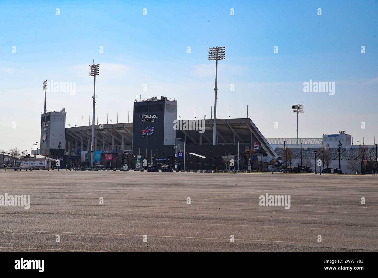 Buffalo, NY, États-Unis. 13 mars 2024. Highmark Stadium est vide en basse saison. Les Bills de Buffalo joueront une saison de plus ici avant de déplacer acr Banque D'Images