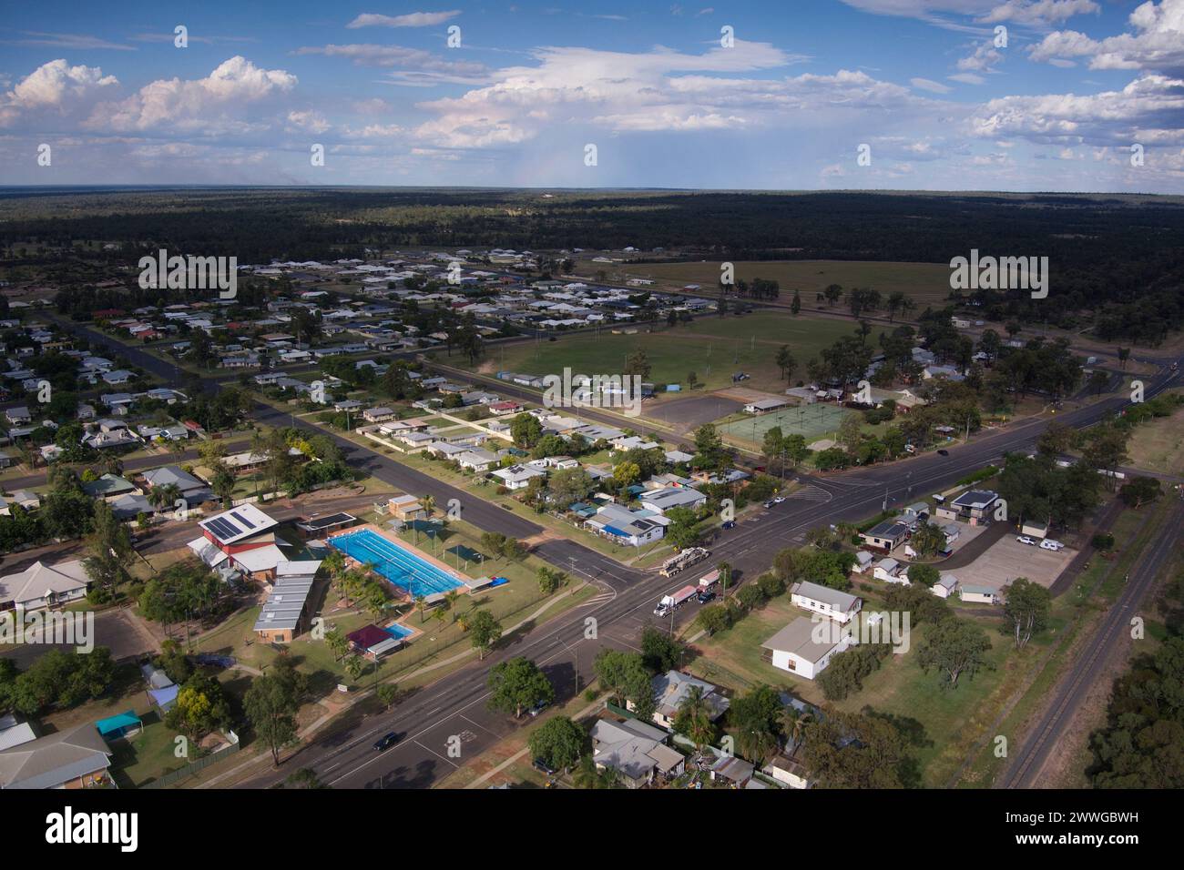 Vol aérien de Miles Queensland Australie Banque D'Images