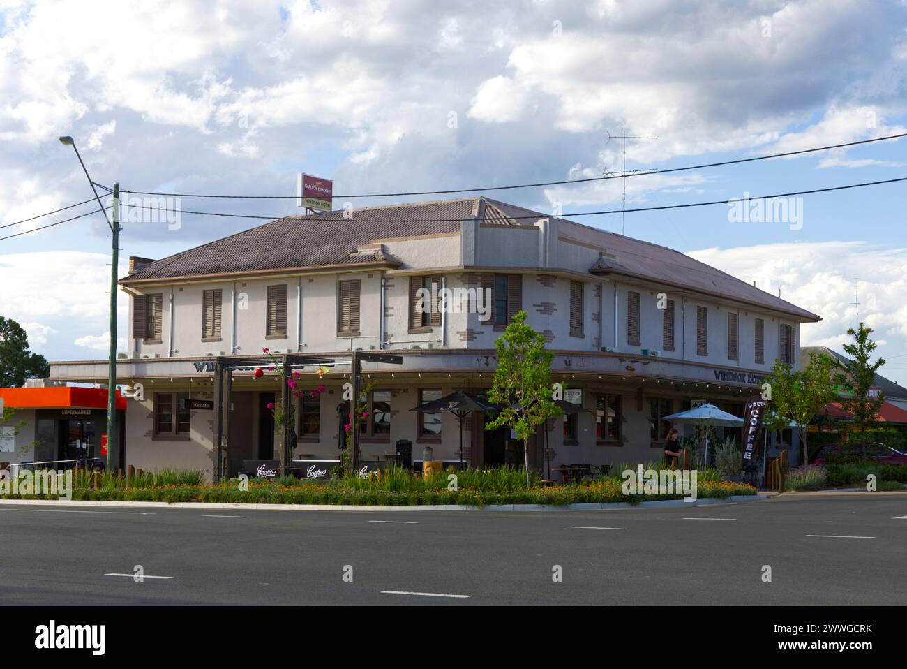 L'historique Windsor Hotel (1911) est situé dans le Western Miles Queensland Australie Banque D'Images