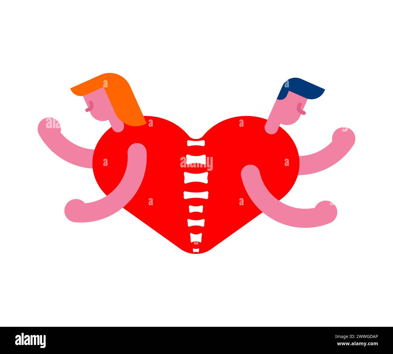 Les amants déchirent votre cœur. Querelle entre amants Illustration de Vecteur