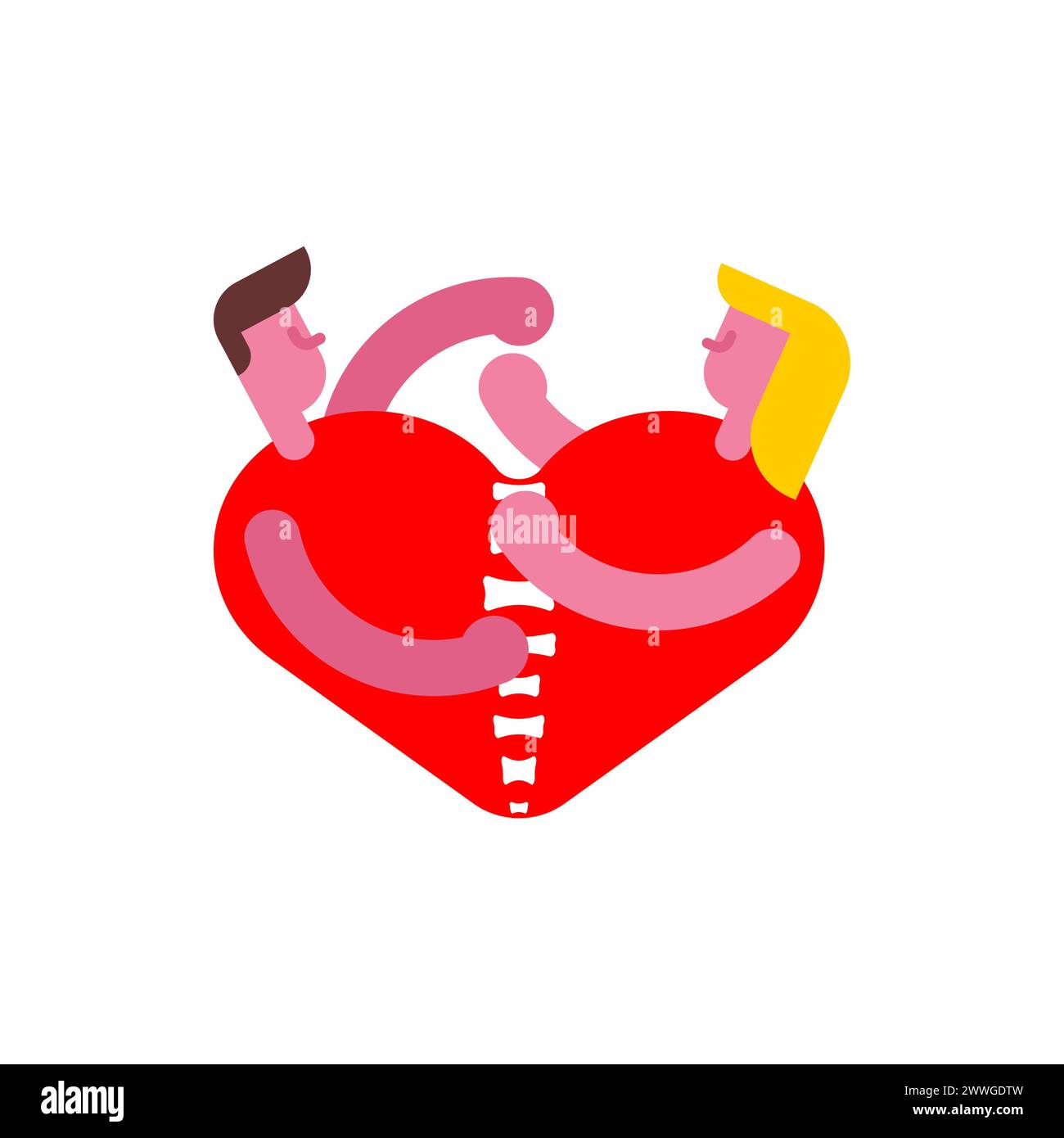 Les amants déchirent votre cœur. Querelle entre amants Illustration de Vecteur