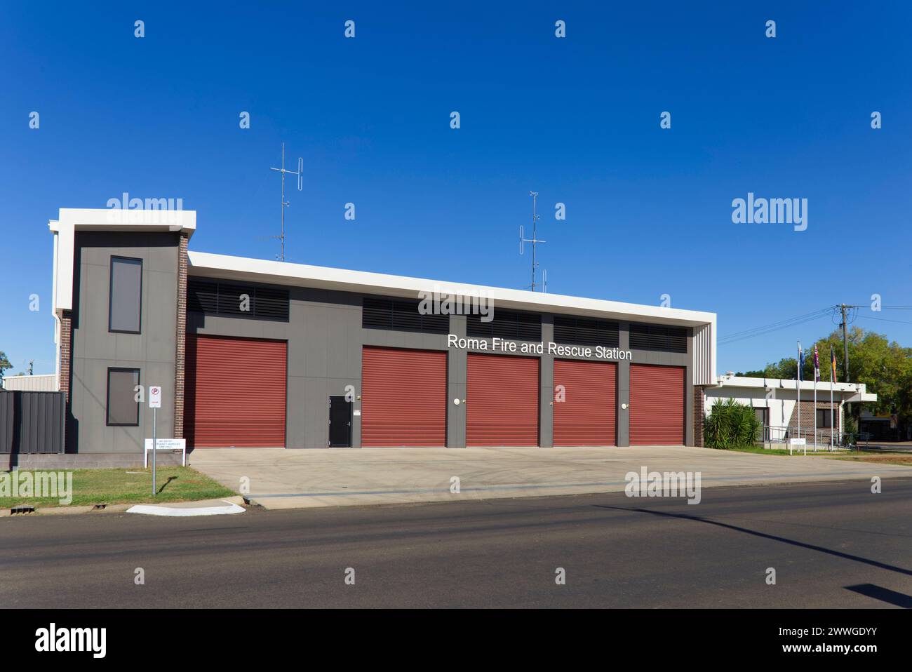 Roma Fire and Rescue Station sur Charles Street Roma Queensland Australie Banque D'Images