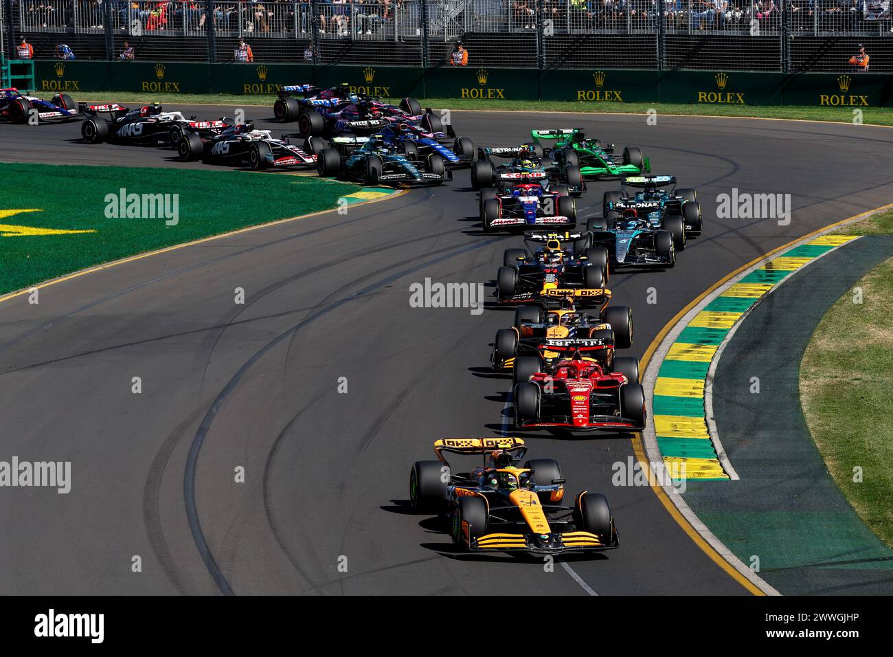 Départ lors du Rolex Australian Grand Prix 2024 de formule 1, 3ème manche du Championnat du monde de formule 1 2024 du 22 au 24 mars 2024 sur le circuit Albert Park, à Melbourne, Australie Banque D'Images