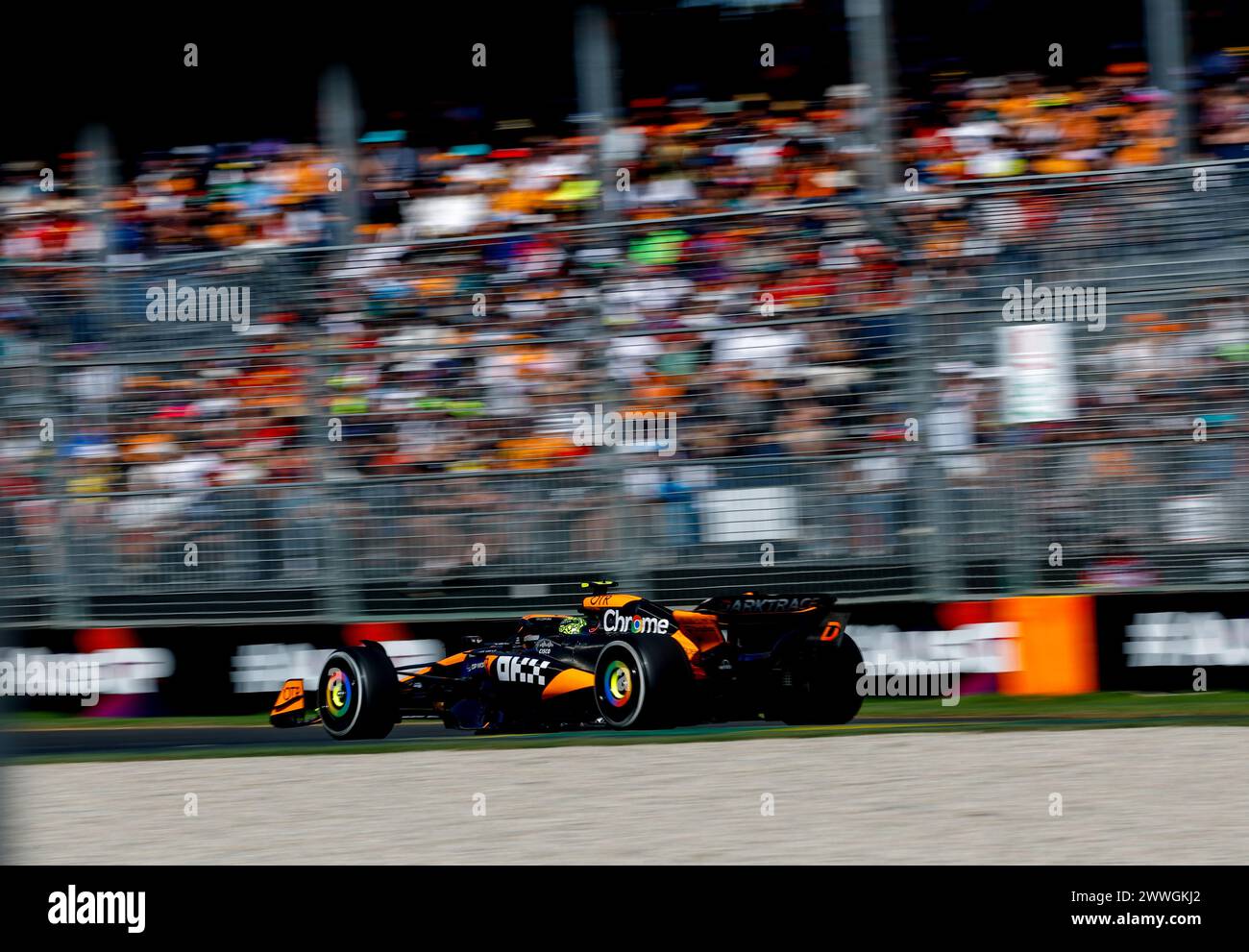 Melbourne, Australie. 24 mars 2024. 04 NORRIS Lando (gbr), McLaren F1 Team MCL38, action lors du Rolex Australian Grand Prix de formule 1 2024, 3ème manche du Championnat du monde de formule 1 2024 du 22 au 24 mars 2024 sur le circuit Albert Park, à Melbourne, Australie - photo DPPI crédit : DPPI Media/Alamy Live News Banque D'Images