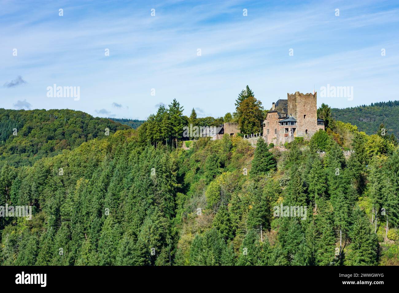 Alf : Château d'Arras à Moselle, Rhénanie-Palatinat, Allemagne Banque D'Images
