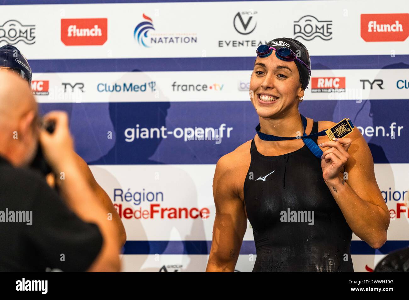 Mary Sophie HARVEY (CAN), finale féminine du 400m médley, lors du Giant Open 2024, épreuve de natation le 23 mars 2024 au Dôme à Saint-Germain-en-Laye, France - photo Alexandre Martins/DPPI crédit : DPPI Media/Alamy Live News Banque D'Images