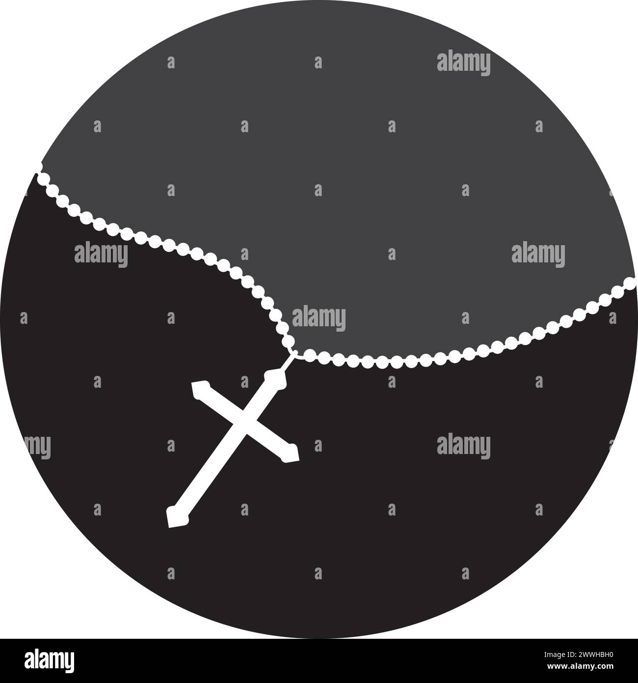 Conception de symbole d'illustration vectorielle d'icône de Rosaire Illustration de Vecteur