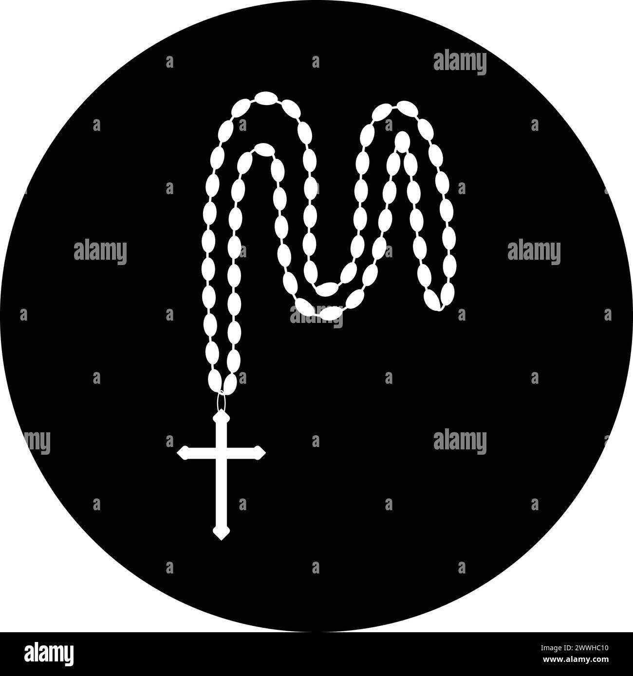 Conception de symbole d'illustration vectorielle d'icône de Rosaire Illustration de Vecteur