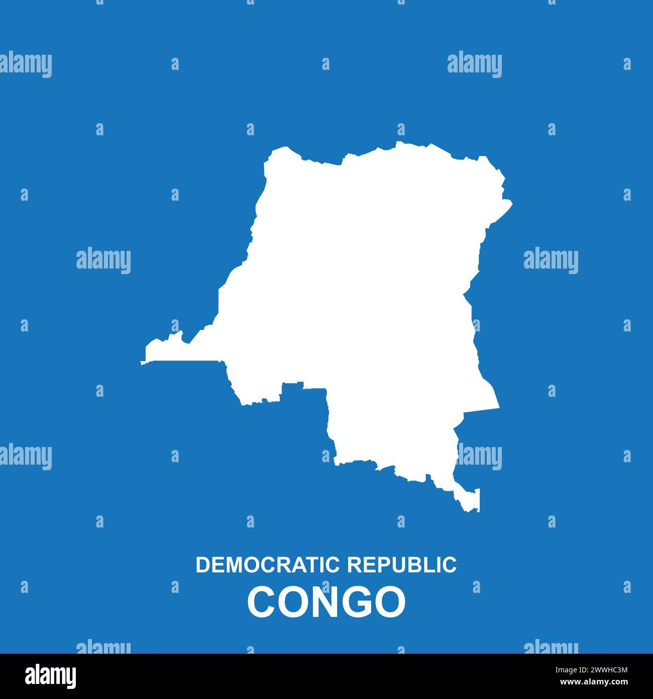 Conception d'illustration vectorielle d'icône de carte de la République démocratique du Congo Illustration de Vecteur