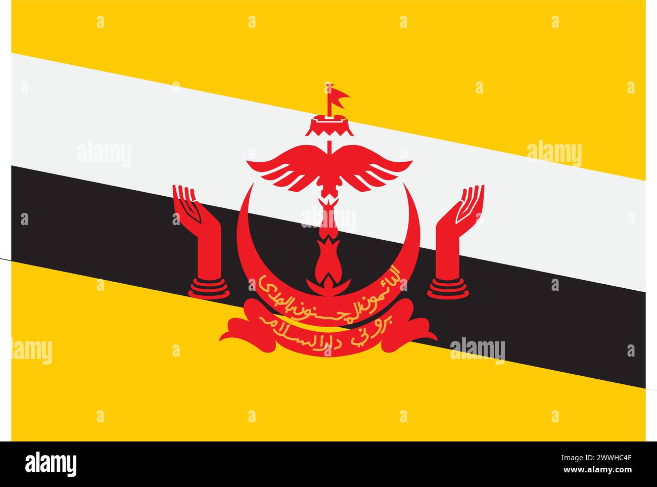 Bruney Darussalam icône de drapeau vecteur illustration de symbole conception Illustration de Vecteur