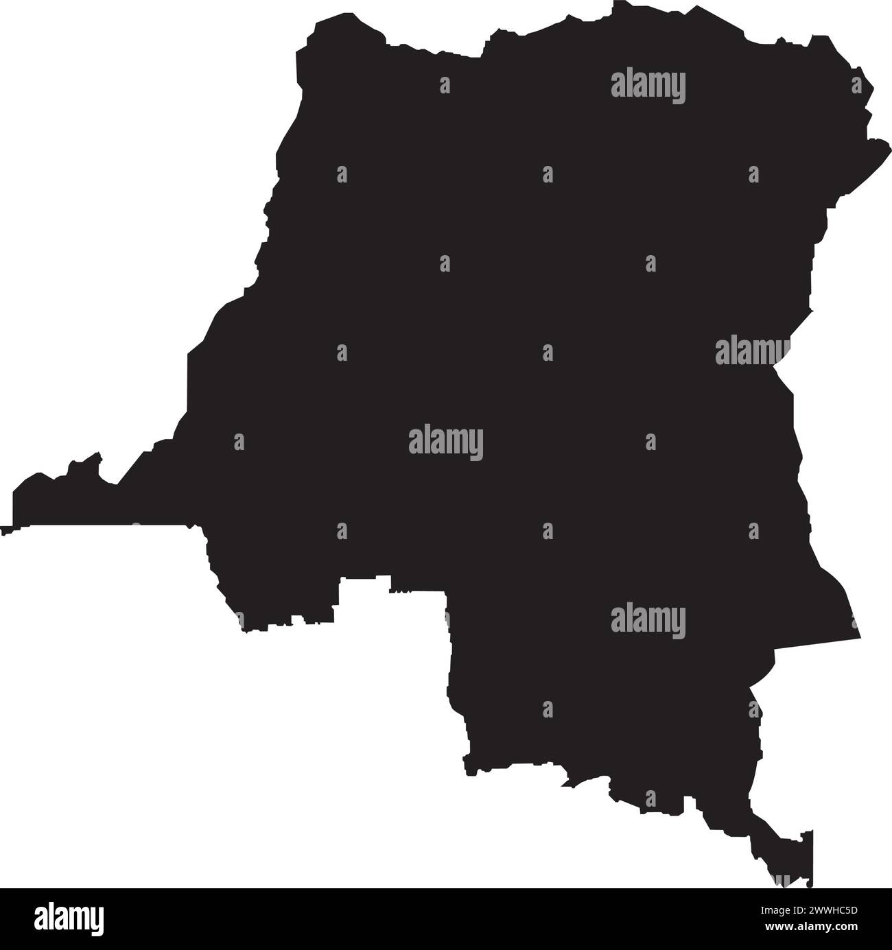 Conception d'illustration vectorielle d'icône de carte de la République démocratique du Congo Illustration de Vecteur