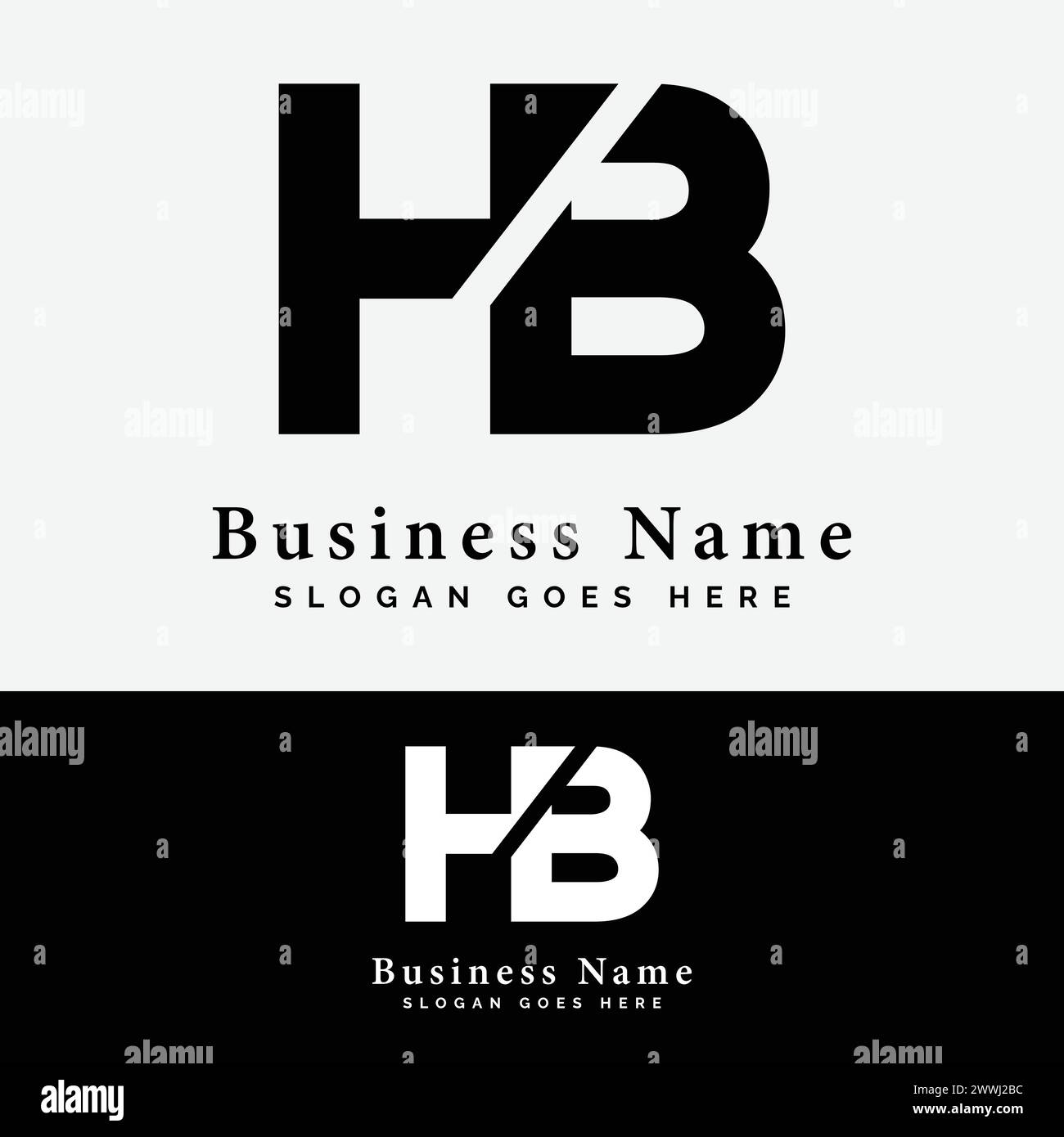 Logo lettre H, B, HB. Alphabet HB illustration vectorielle de logo initial Illustration de Vecteur