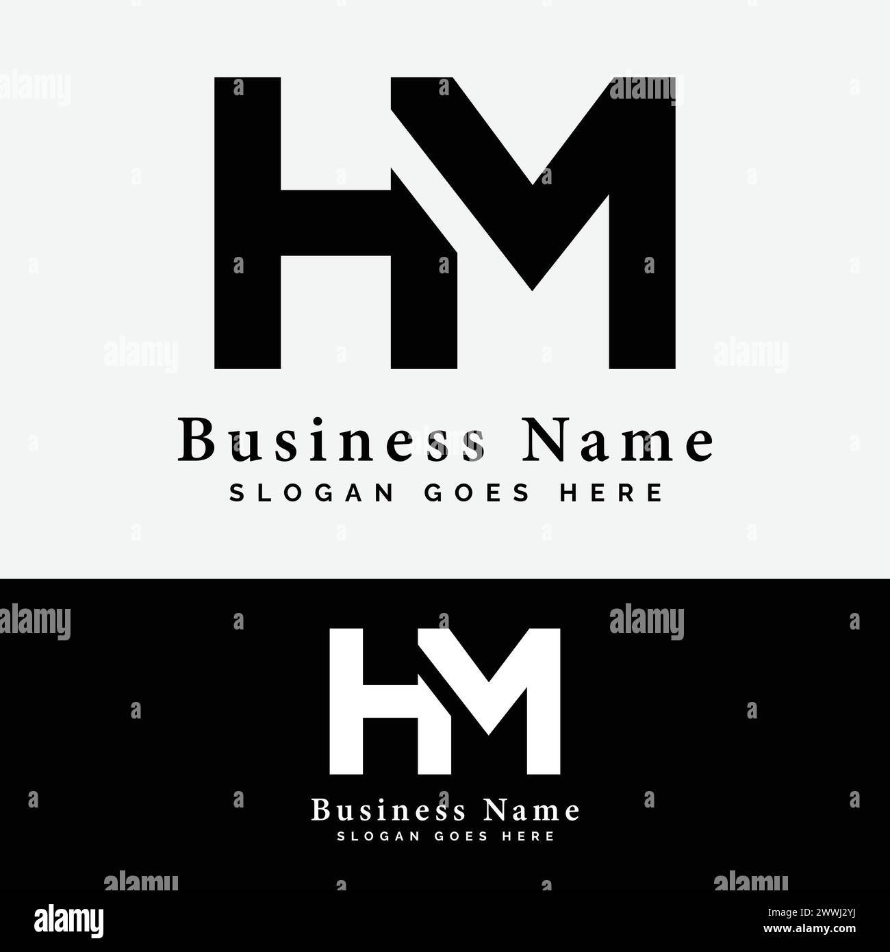H, M, HM Letter logo Design. Alphabet HM illustration vectorielle de logo initial Illustration de Vecteur