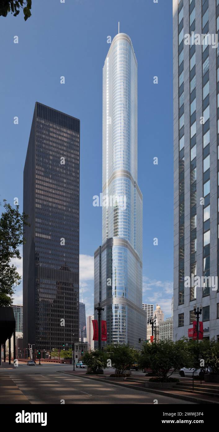 Chicago, Illinois. Trump Tower. Banque D'Images