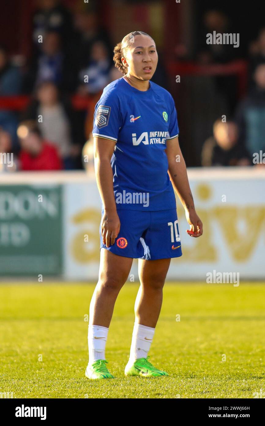 Londres, Royaume-Uni. 24 mars 2024. Londres, Angleterre, 24 mars 2024 : Lauren James (10 Chelsea) en action lors du match de Super League FA Womens entre West Ham United et Chelsea au Chigwell construction Stadium de Londres, Angleterre. (Alexander Canillas/SPP) crédit : SPP Sport Press photo. /Alamy Live News Banque D'Images