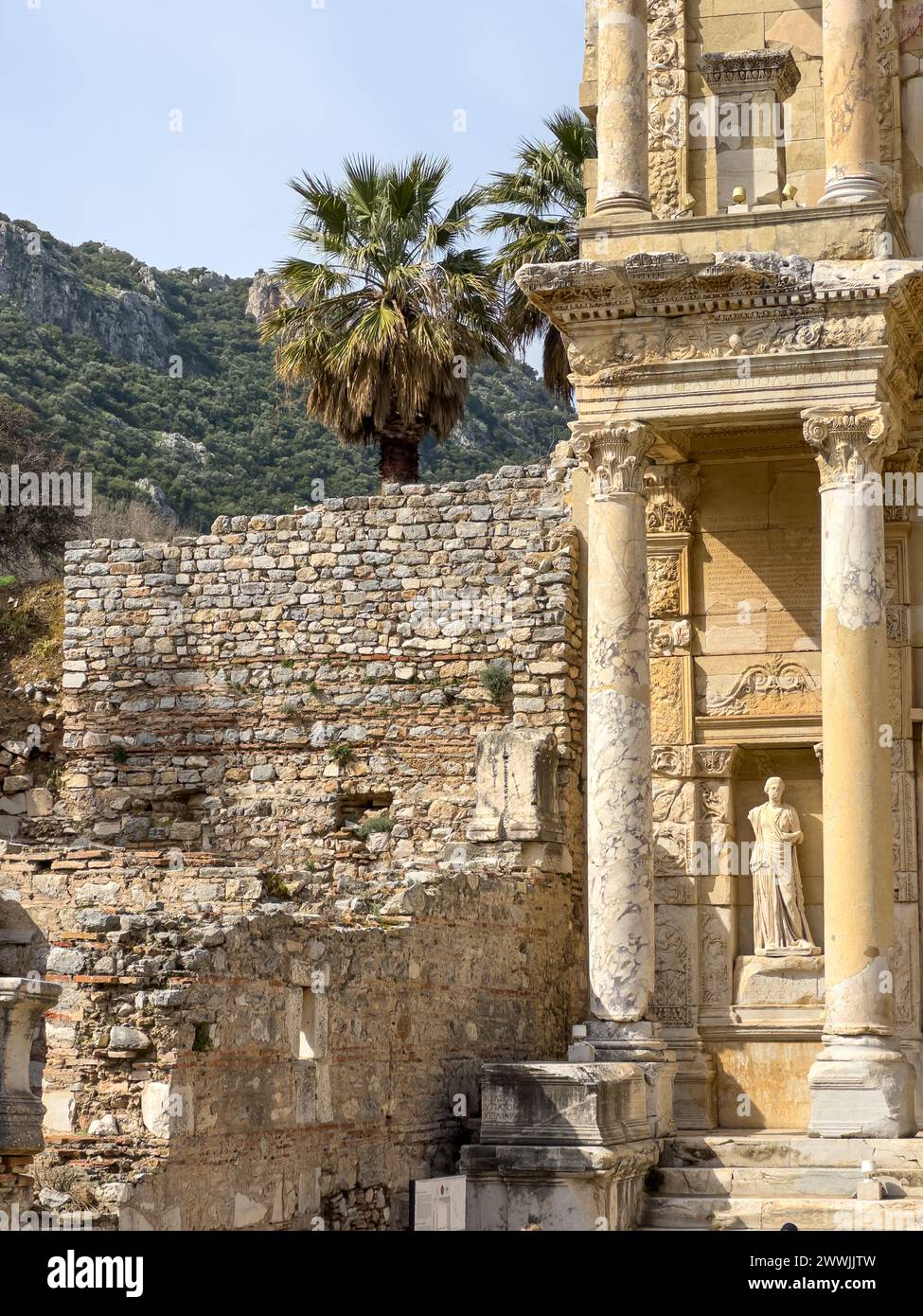 Bibliothèque de Celsus, Éphèse, Turquie, ruines du site antique d'Efes à Izmir, Turquie. Patrimoine de l'UNESCO. Culture et architecture grecques antiques. Banque D'Images