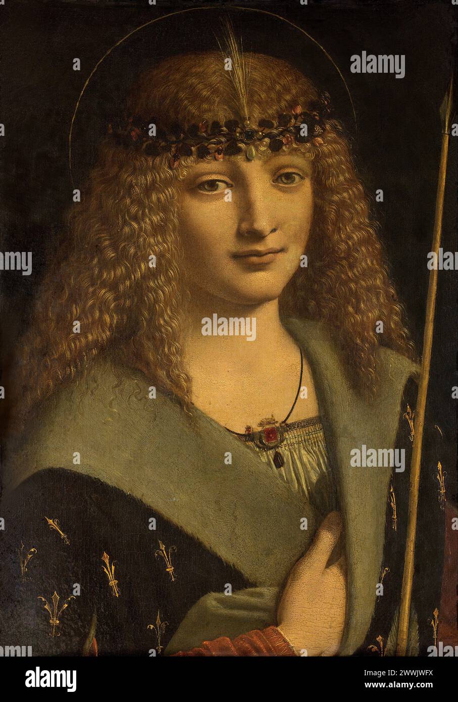 Giovanni Antonio Boltraffio, Portrait d'un garçon comme Saint Sébastien Giovanni Antonio Boltraffio Banque D'Images