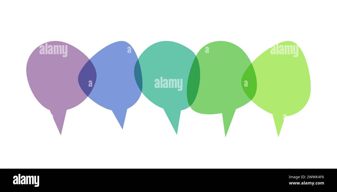 Parlez, Chat Bubbles. Nuages de conversation transparents. Illustration de Vecteur