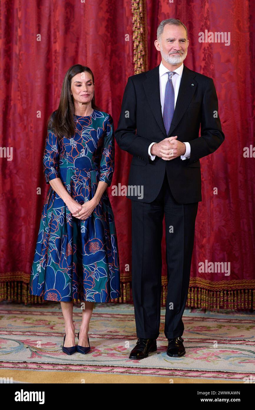 Les royaux espagnols organisent Un déjeuner pour le président du Guatemala et son épouse avec : le roi Felipe VI d'Espagne, la reine Letizia d'Espagne où : Madrid, Espagne quand : 22 février 2024 crédit : Oscar Gonzalez/WENN Banque D'Images