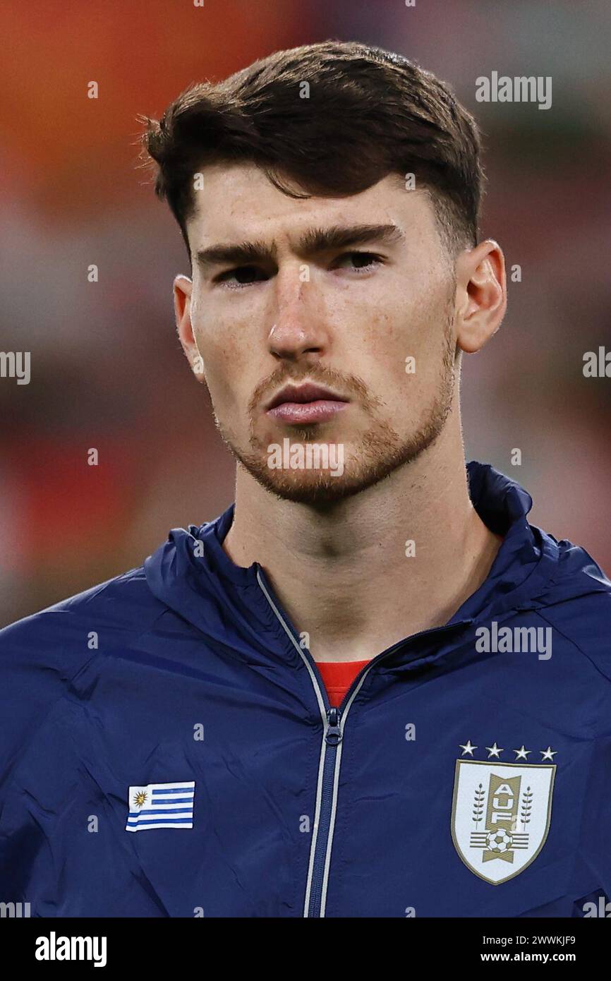BilbaURUo, Espagne. 23 mars 2024. Franco Israel (URU) Football/Football : match amical international entre Basque 1-1 Uruguay au stade San Mames de BilbaURUo, Espagne . Crédit : Mutsu Kawamori/AFLO/Alamy Live News Banque D'Images