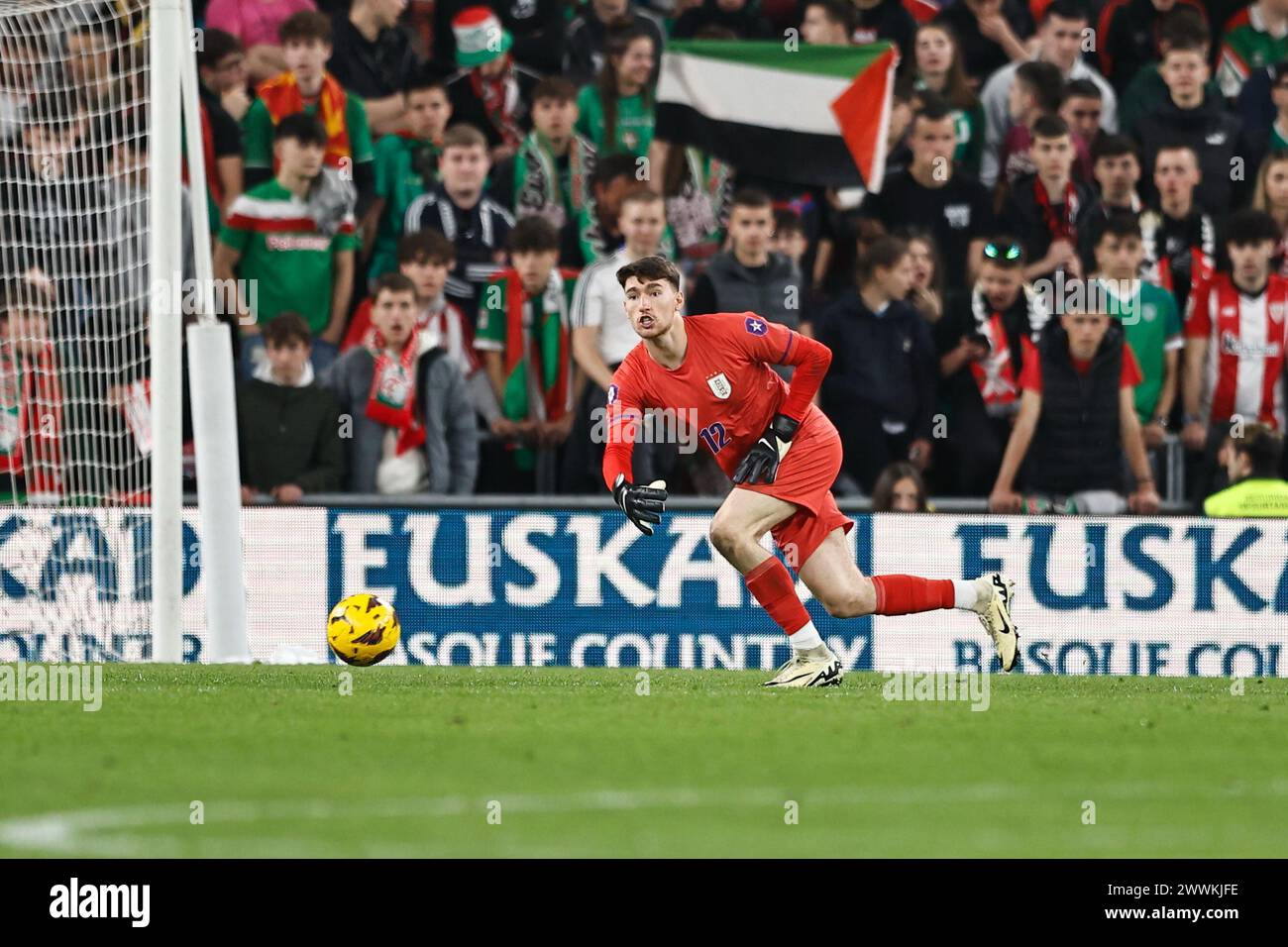 BilbaURUo, Espagne. 23 mars 2024. Franco Israel (URU) Football/Football : match amical international entre Basque 1-1 Uruguay au stade San Mames de BilbaURUo, Espagne . Crédit : Mutsu Kawamori/AFLO/Alamy Live News Banque D'Images