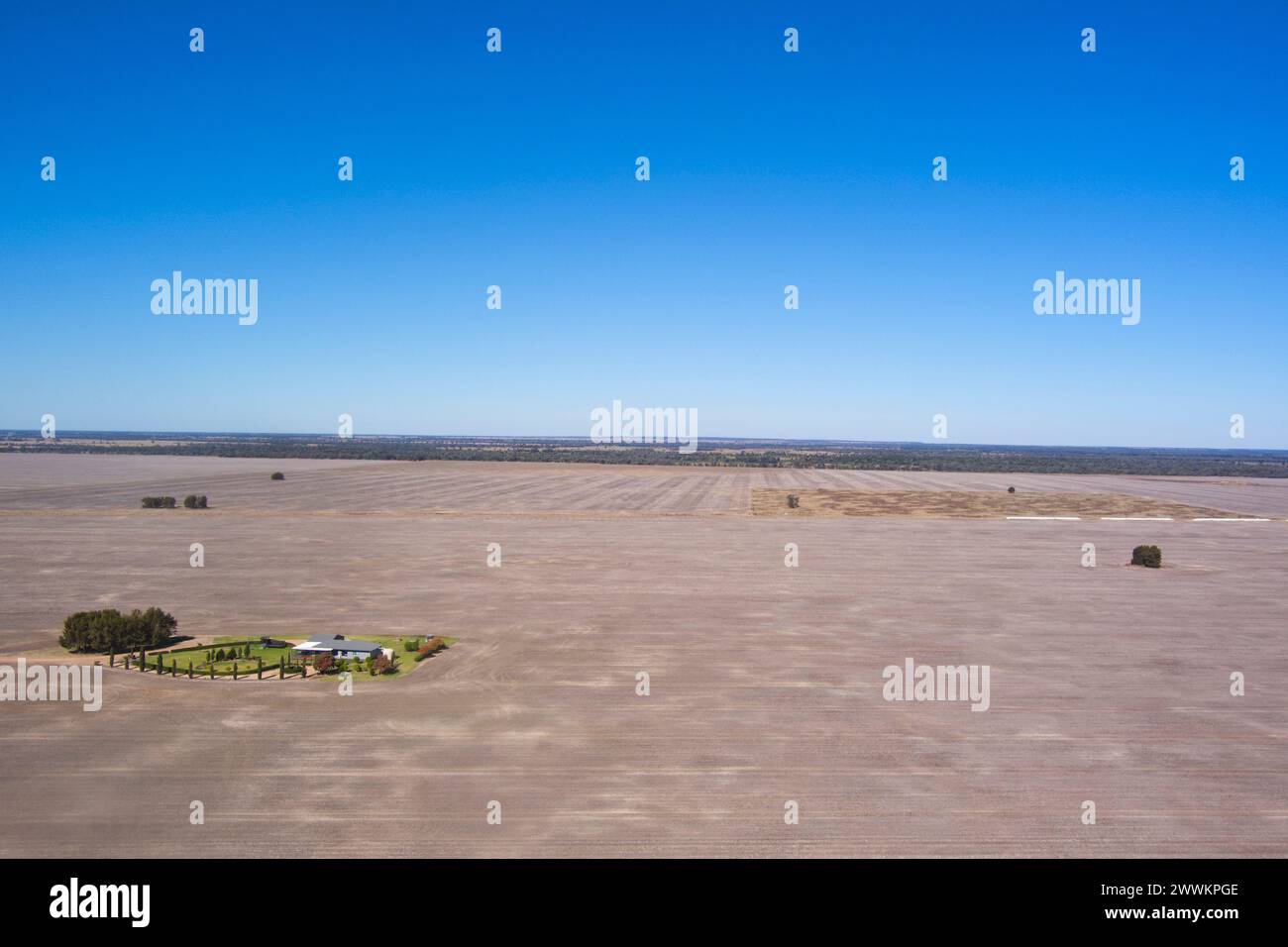 Ferme sur une ferme de grande superficie près des gommes Darling Downs Queensland Australie Banque D'Images