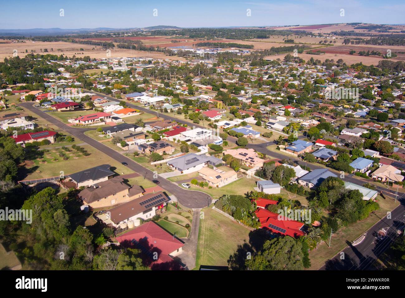 Aérien de Kingaroy une ville de la région de South Burnett Queensland Australie Banque D'Images