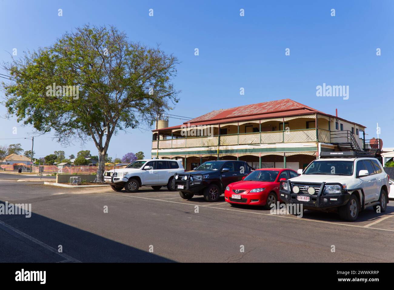 Queenslander Stryle bois construit Cobb & Co Hotel St George Queensland Australie Banque D'Images