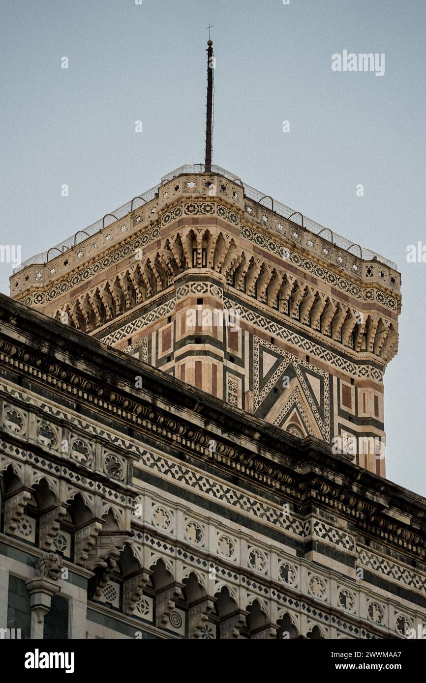 Gros plan sur le Campanile de Giotto, Florence Banque D'Images